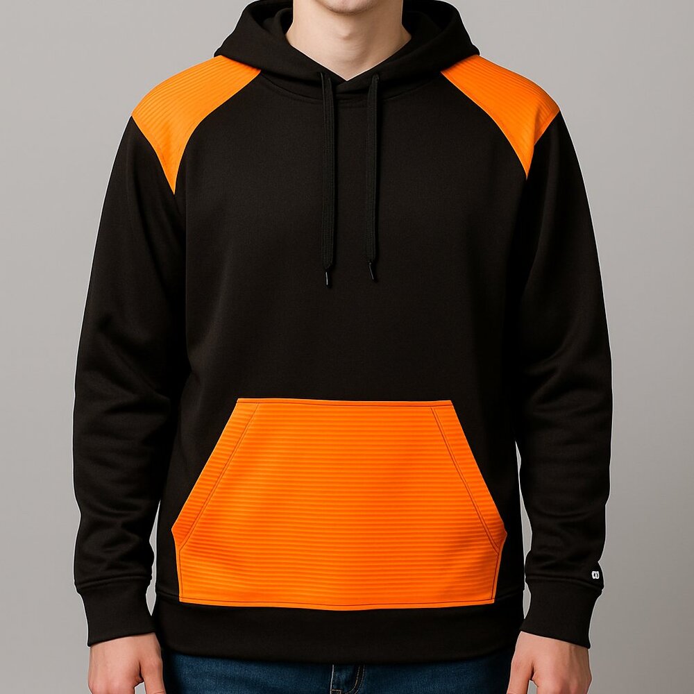 Medium Orange and Black Hoodie